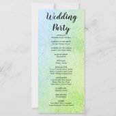 Hochzeitsprogramm für Metallic, Grün, Blau und Blu (Rückseite)