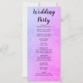 Hochzeitsprogramm für Metallic Lila und Blumen (Rückseite)