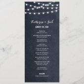 Hochzeitsprogramm für Midnight Blue String Lights Programm (Vorderseite)