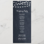 Hochzeitsprogramm für Midnight Blue String Lights Programm (Rückseite)