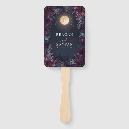 Hochzeitsprogramm für Midnight Garden Moon Fächer (Vorderseite)