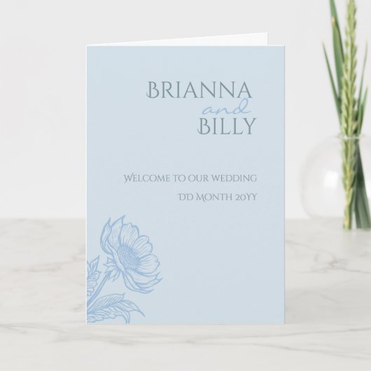 Hochzeitsprogramm für Minimalistische Blütenblätte Programm (Vorderseite)