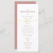 Hochzeitsprogramm für Minimalistische Dusty-Rose (Vorne/Hinten)