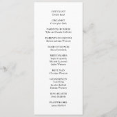 Hochzeitsprogramm für Minimalistische Oval-Bilder Programm (Rückseite)