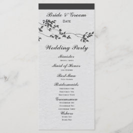 Hochzeitsprogramm für Minimalistische Schwarz-Weiß Programm