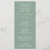 Hochzeitsprogramm für Minimalistische Skripte Programm (Rückseite)