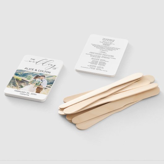 Hochzeitsprogramm für Minimalistisches Personalisi Fächer (Non-assembled)