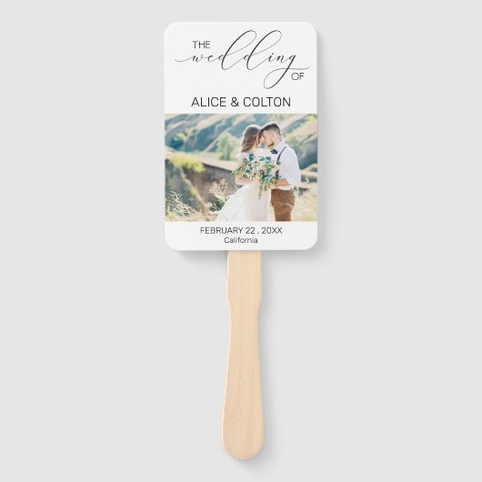 Hochzeitsprogramm für Minimalistisches Personalisi Fächer (Vorderseite)