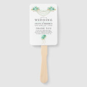 Hochzeitsprogramm für Mint- und Gold-Floral-String Fächer (Vorderseite)