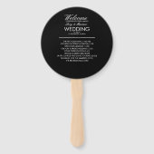 Hochzeitsprogramm für mit Monogramm Skriptzweige C Fächer (Rückseite)