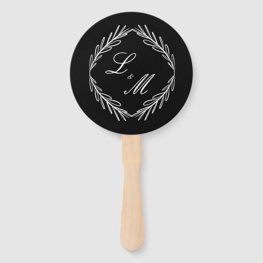 Hochzeitsprogramm für mit Monogramm Skriptzweige C Fächer (Vorderseite)