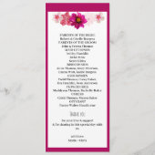 Hochzeitsprogramm für moderne Gartenromantik Programm (Rückseite)