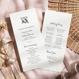 Hochzeitsprogramm für moderne handgezeichnete Hoch Programm