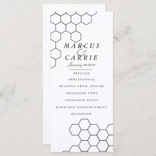 Hochzeitsprogramm für moderne Honeycomb Programm (Vorne/Hinten)