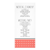 Hochzeitsprogramm für moderne lebende Korallentypo Werbekarte (Hinten)