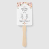 Hochzeitsprogramm für moderne Rose Fächer (Rückseite)