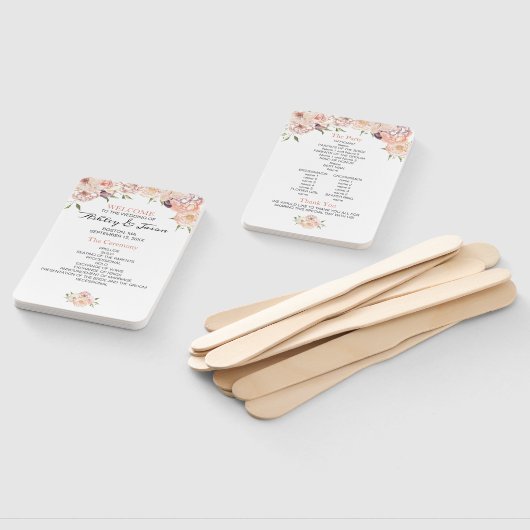 Hochzeitsprogramm für moderne Rose Fächer (Non-assembled)