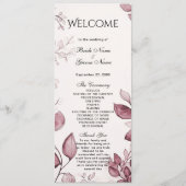 Hochzeitsprogramm für moderne rote Blätter Programm (Vorderseite)