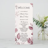 Hochzeitsprogramm für moderne rote Blätter Programm (Stehend Vorderseite)