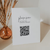 Hochzeitsprogramm für moderne Schwarz-weiße QR-Cod Sockelschild