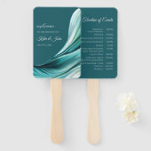 Hochzeitsprogramm für moderne Smaragdgrüne Grün- Fächer (Vorne und Hinten)