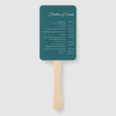 Hochzeitsprogramm für moderne Smaragdgrüne Grün- Fächer (Rückseite)