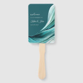 Hochzeitsprogramm für moderne Smaragdgrüne Grün- Fächer (Vorderseite)