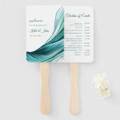 Hochzeitsprogramm für moderne Smaragdgrüne Grün- Fächer (Vorne und Hinten)