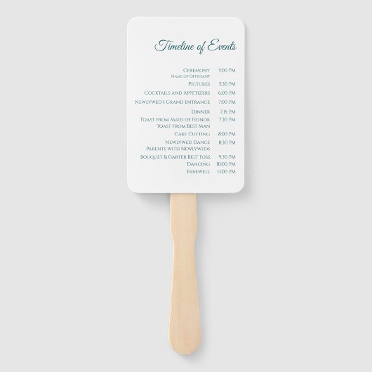 Hochzeitsprogramm für moderne Smaragdgrüne Grün- Fächer (Rückseite)