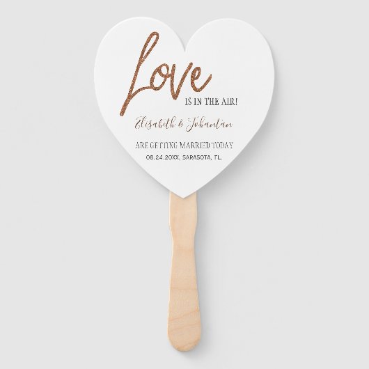 Hochzeitsprogramm für moderne Typografie und Glitz Fächer (Vorderseite)