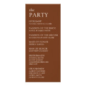 Hochzeitsprogramm für moderne und schwache Typogra Werbekarte (Hinten)