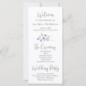 Hochzeitsprogramm für moderne Wildblume (Vorderseite)