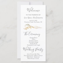 Hochzeitsprogramm für moderne Wildblume