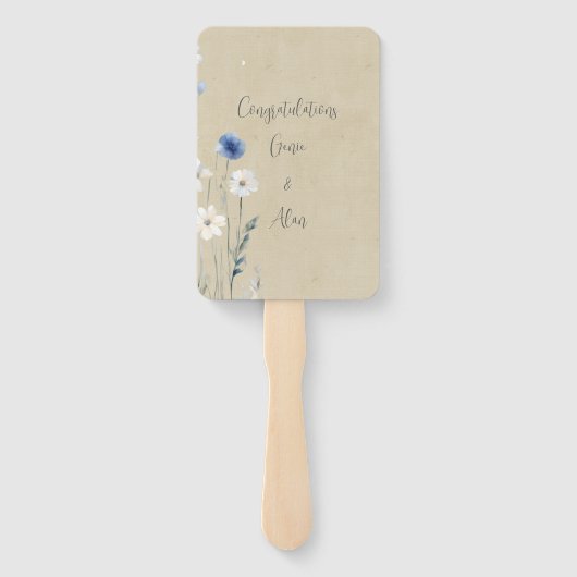 Hochzeitsprogramm für moderne Wildblume Fächer (Rückseite)