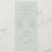 Hochzeitsprogramm für moderne Wildblume Programm (Rückseite)