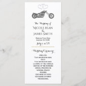 Hochzeitsprogramm für Motorrad- und Silberherzen Programm (Vorderseite)