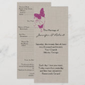 Hochzeitsprogramm für Mulberry Glitzer Butterfly L Programm (Vorne/Hinten)