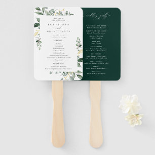 Hochzeitsprogramm für natürliche botanische Pflanz Fächer