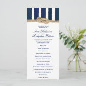 Hochzeitsprogramm für Nautic Knot Navy Stripes Programm (Stehend Vorderseite)