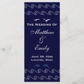Hochzeitsprogramm für Nautical Blue Ocean Waves Programm (Vorderseite)