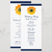 Hochzeitsprogramm für nautical Blue Stripes Sonnen Programm (Vorne/Hinten)