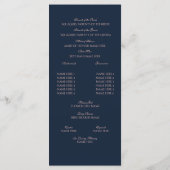 Hochzeitsprogramm für Nautical Blush und Navy Blue Programm (Rückseite)