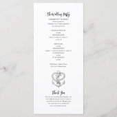 Hochzeitsprogramm für Nautical Heart Rope Anchor C Programm (Rückseite)