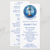 Hochzeitsprogramm für Nautical Lighthouse Sailing (Vorne/Hinten)