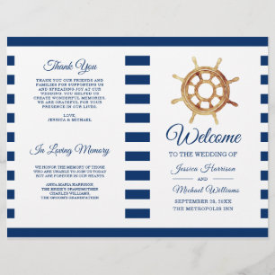 Hochzeitsprogramm für Nautical Stripes