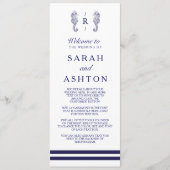 Hochzeitsprogramm für Nautische Seepferde Programm (Vorderseite)