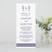 Hochzeitsprogramm für Nautische Seepferde Programm (Stehend Vorderseite)