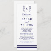 Hochzeitsprogramm für Nautische Seepferde Programm (Vorne/Hinten)