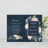 Hochzeitsprogramm für Navy Blue Dusty Blush Pink F (Stehend Vorderseite)