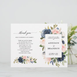 Hochzeitsprogramm für Navy Blue Dusty Blush Pink F